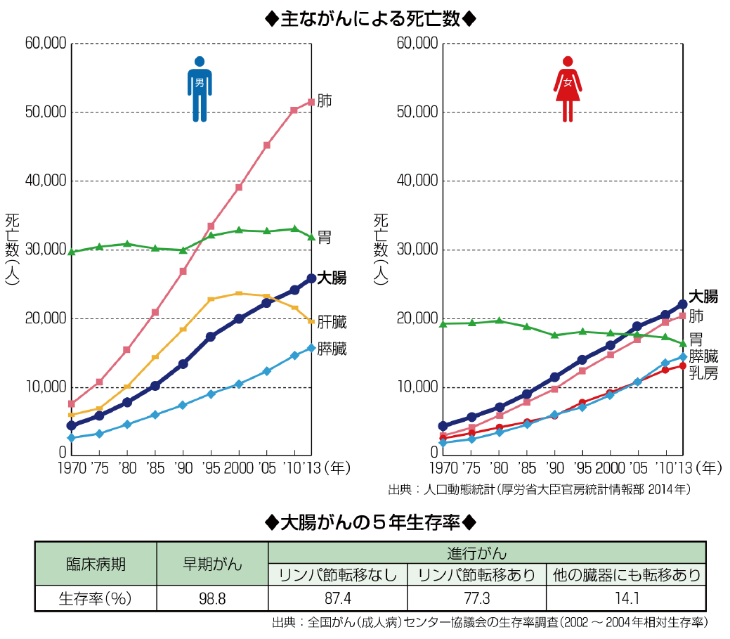 主な癌による死亡数
